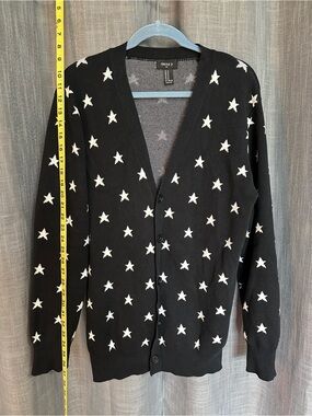 Forever 21 Black Cardigan with White Star Pattern